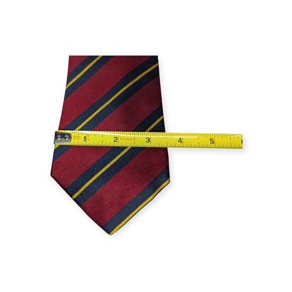 Land's End Red Diagonal Striped 100% Silk Tie - Picture 7 of 7